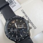 EMPORIO ARMANI Mario Black Leather Gents Watch AR11243