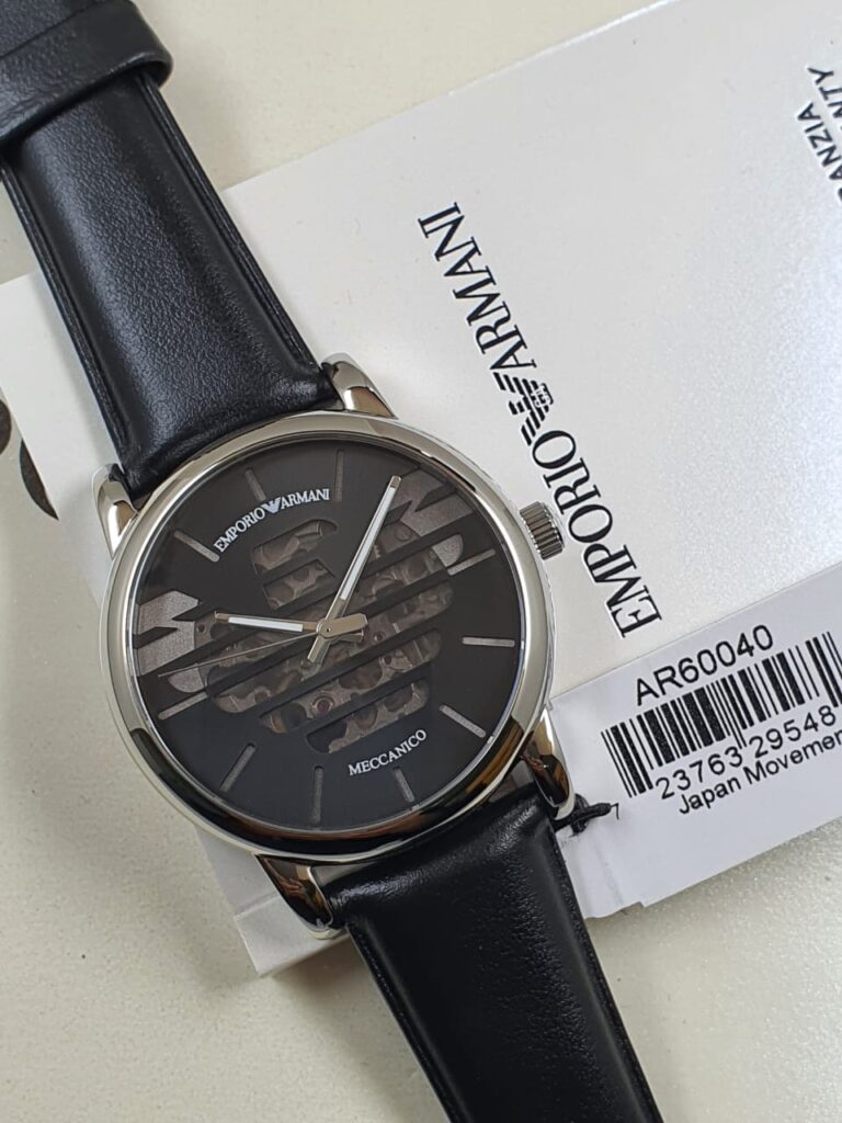 EMPORIO ARMANI Meccanico AR60040 Black Leather Watch