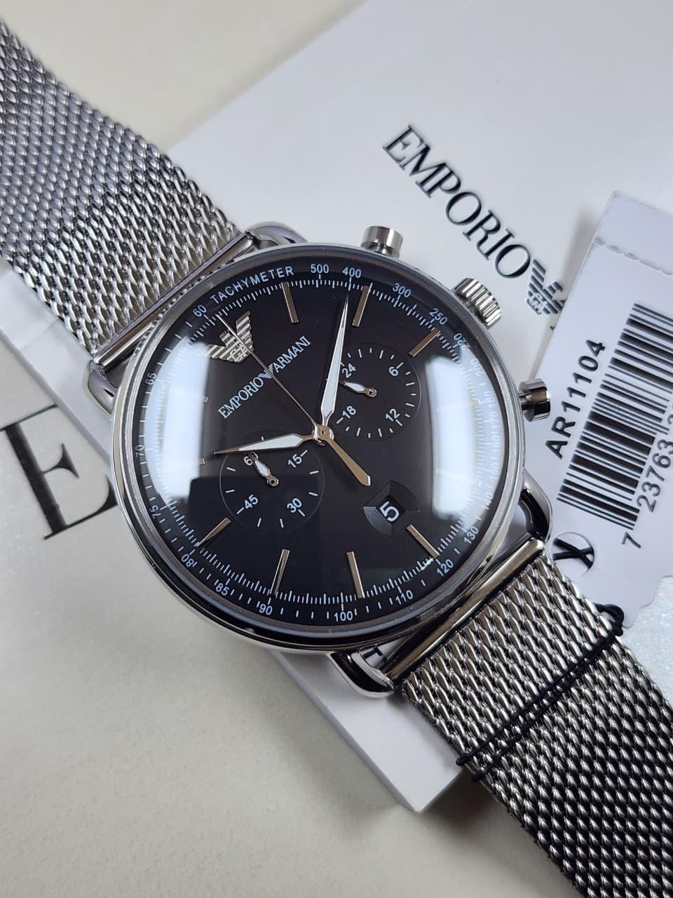 Emporio Armani AR11104 Black Dial 43mm Watch Emporio Armani AR11104 Black Dial 43mm Watch