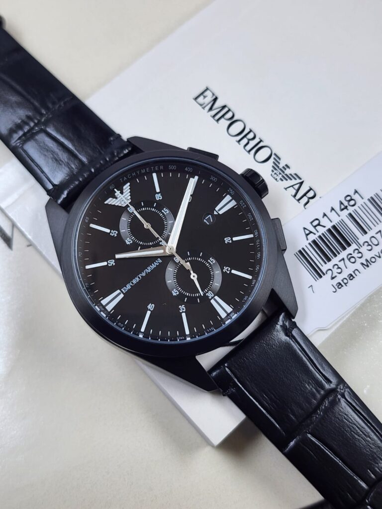 Emporio Armani AR11481 Men’s Black Leather Watch