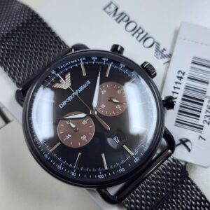 Emporio Armani Mens Chronograph Black Dial Watch AR11142