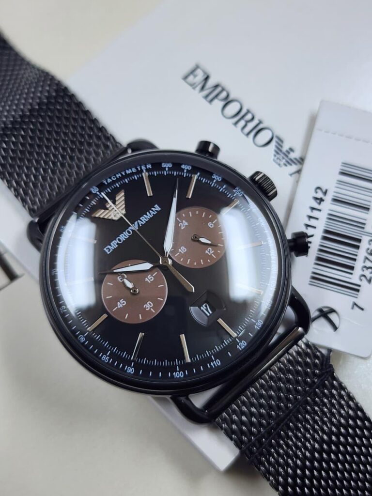 Emporio Armani Mens Chronograph Black Dial Watch AR11142