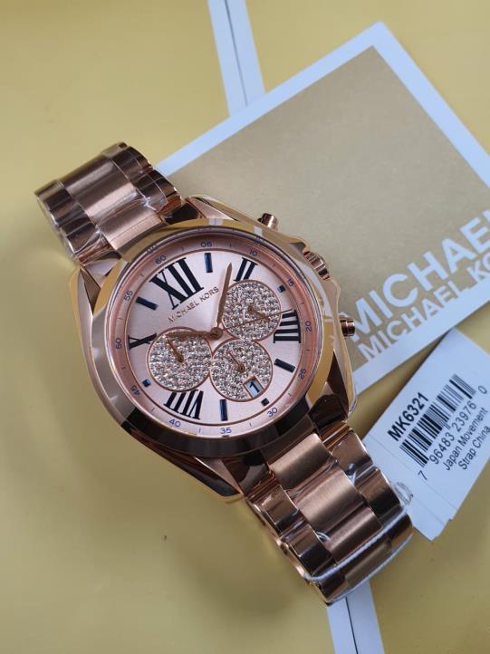 10 Michael Kors Bradshaw Crystal Chronograph Quartz Women’s Watch MK6321 - Image 1
