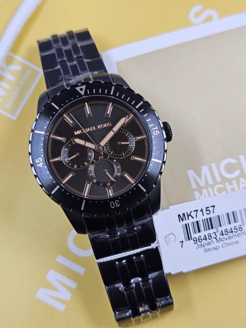 24 Michael Kors Cunningham Black-Tone Chronograph Men’s Watch MK7157 - Image 1