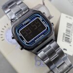 Fossil FS5846 Retro Digital Smoke  Stainless Steel Watch