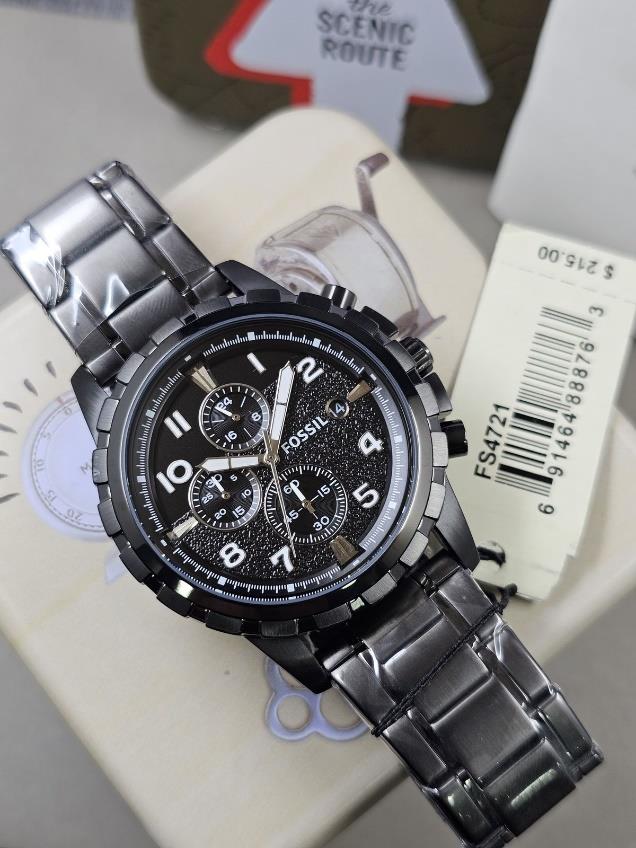 27 Fossil FS4721 Dean Chronograph Black Stainless Steel Watch - Image 1