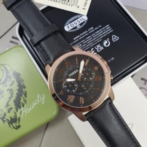 Fossil Grant Chronograph Black Leather  Watch FS5085
