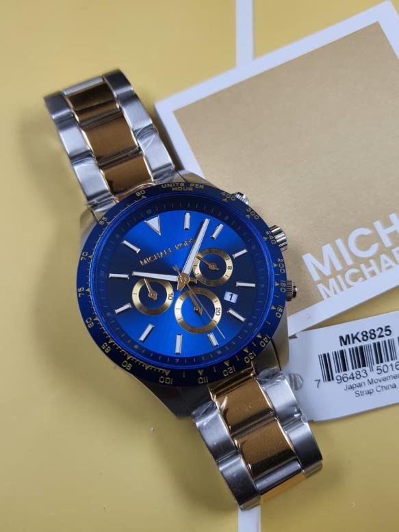 32 Michael Kors Layton Chronograph Two-Tone Blue Dial Men’s Watch MK8825 - Image 1