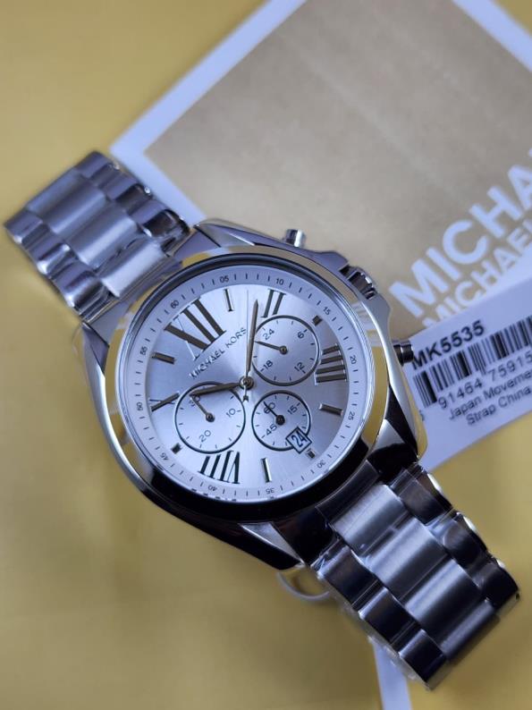 33 Michael Kors Bradshaw Chronograph Silver-Tone Women’s Watch MK5535 - Image 1