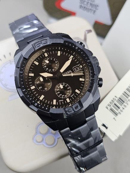 35 Fossil FS5851 Bronson Chronograph Black Stainless Steel Watch - Image 1