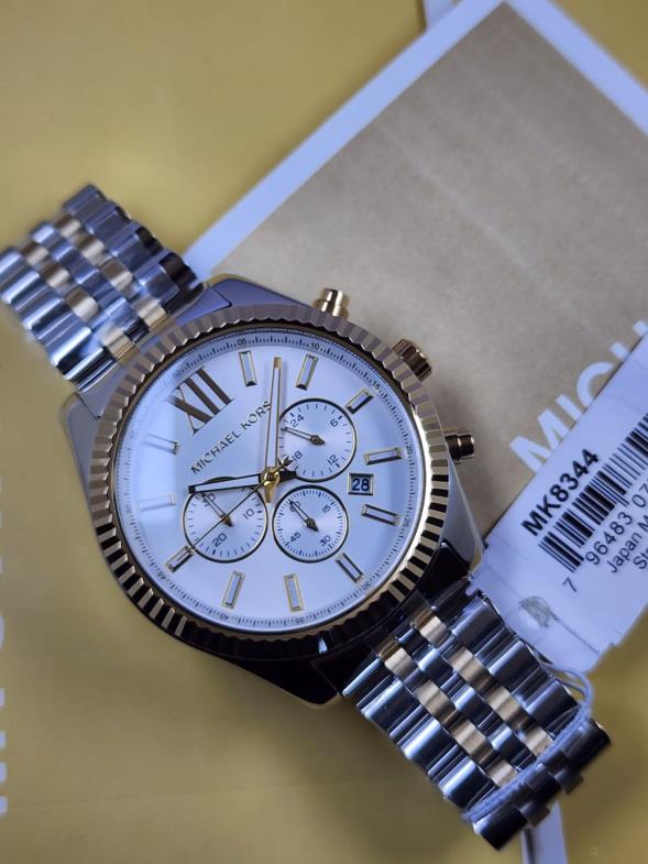 35 Michael Kors Lexington Chronograph Two-Tone Men’s Watch MK8344 - Image 1