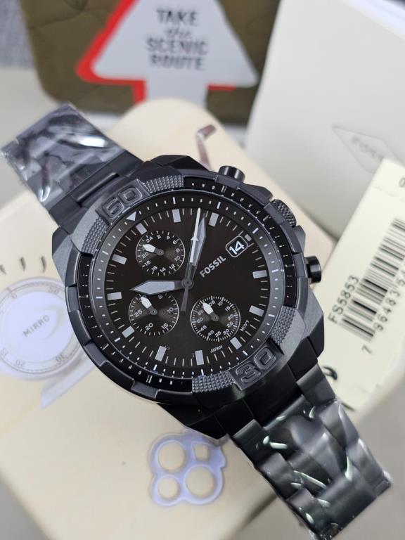 36 Fossil FS5853 Bronson Chronograph Black Stainless Steel Watch - Image 1