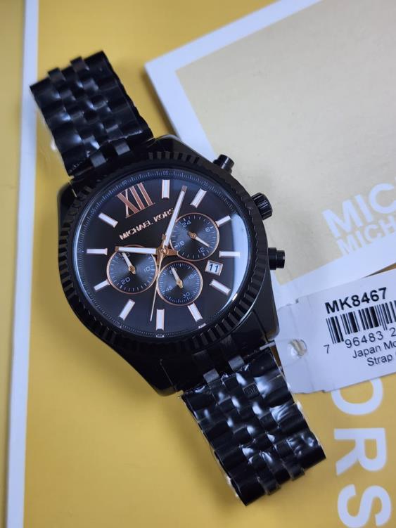 39 Michael Kors Lexington Chronograph Black Stainless Steel Men’s Watch MK8467 - Image 1