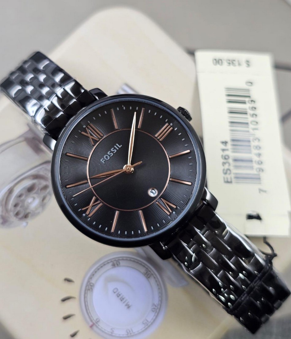 7 Fossil Jacqueline Black Stainless Steel Watch ES3614 - Image 1