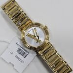 Versace Virtus Mini Duo Quartz White  Dial Gold Stainless Steel Watch  VET300221