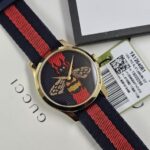 Gucci G-Timeless Bee Web Strap Gold-Tone Men's Watch YA1264061