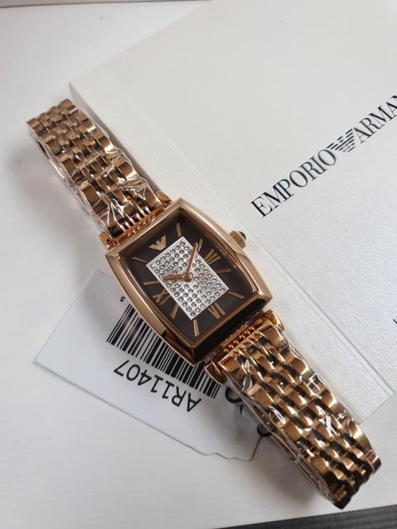 0 Emporio Armani Gianni T-Bar Two-Hand Rose Gold-Tone Stainless Steel Watch - Image 1