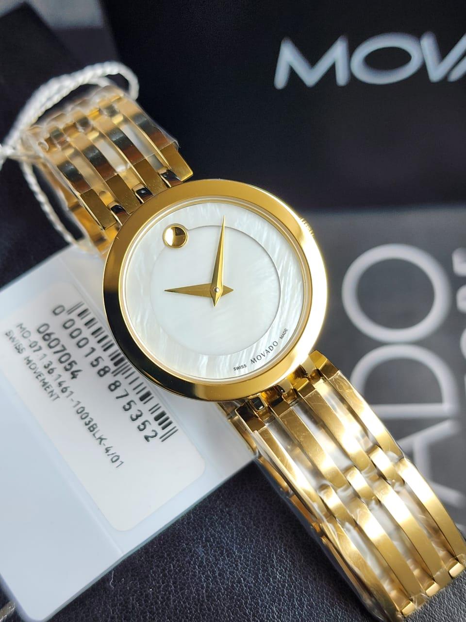 1 Movado Esperanza Gold-Tone Mother-of-Pearl Women's Watch - Image 1
