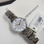 Emporio Armani Gianni T-Bar Crystal Pave Stainless Steel Watch