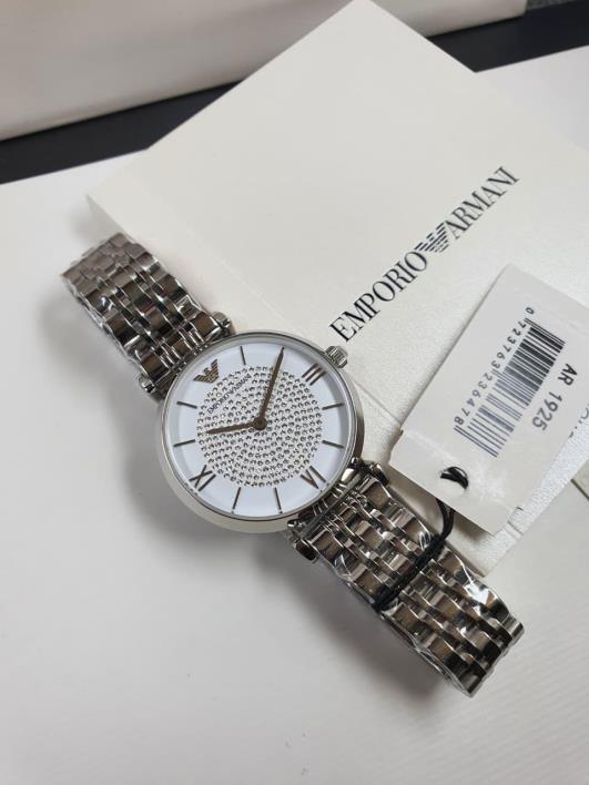 11 Emporio Armani Gianni T-Bar Crystal Pave Stainless Steel Watch - Image 1
