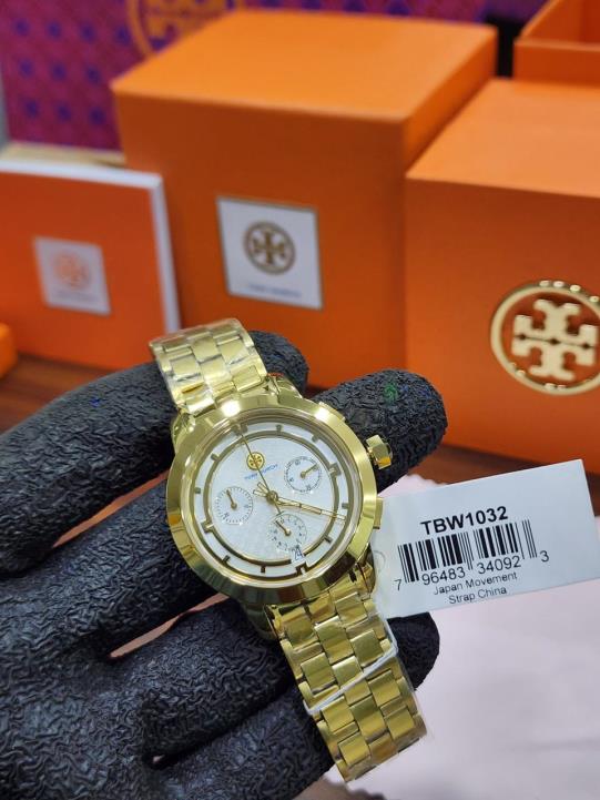 12 Tory Burch Reva Gold-Tone Multifunction Ladies Watch - TBW1032 - Image 1