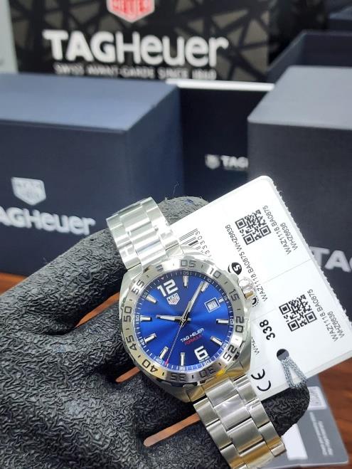 12 TAG Heuer Formula 1 Date Quartz Blue Sunray Dial Stainless Steel Men's Watch - Image 1