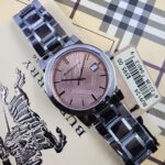 Burberry "The City" Pink Check Stamped  Watch