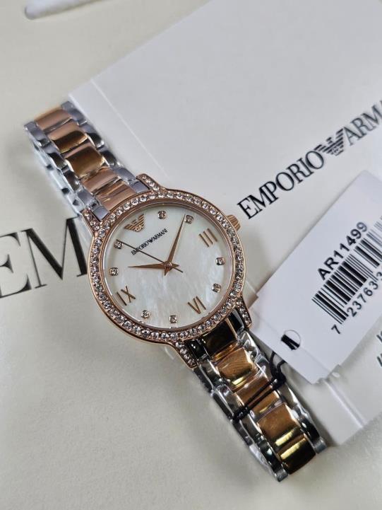 12 Emporio Armani Three-Hand Two-Tone Stainless Steel Watch - Image 1