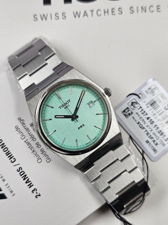15 Tissot PRX Quartz Mint Green - Image 1