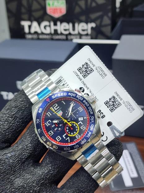 15 TAG Heuer Formula 1 x Red Bull Racing Special Edition Chronograph Quartz Blue Dial Stainless Steel Men's Watch - Image 1