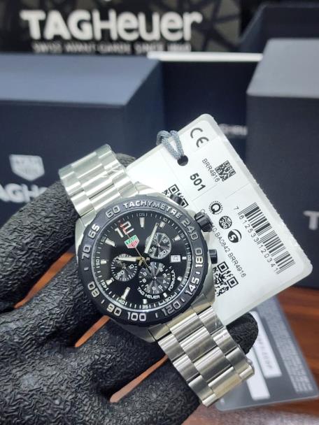 16 TAG Heuer Formula 1 Chronograph Quartz Black Dial Stainless Steel Men's Watch - Image 1