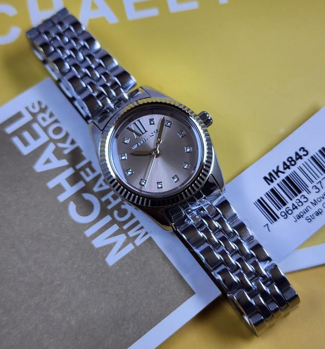 16 Michael Kors Mini Lexington Silver sunray Dial Women's Watch – MK4843 - Image 1