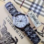 Burberry The City Engraved Check Silver  Dial Watch
