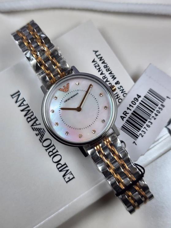 16 Emporio Armani Classic Two-Tone Mother of Pearl Stainless Steel Watch - Image 1