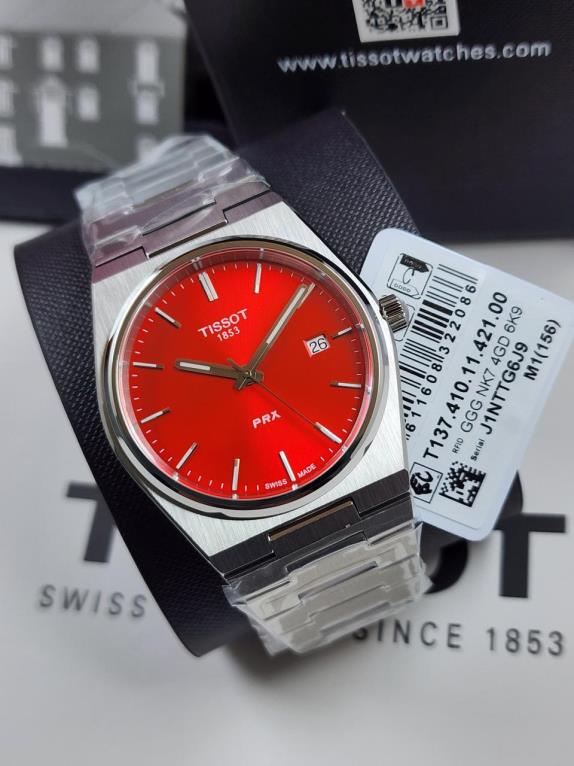 17 Tissot PRX Quartz Red Dial - Image 1
