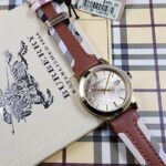 Burberry The City Brown Leather Strap Gold  Dial Quartz Watch