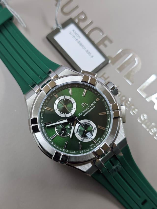 2 Maurice Lacroix AIKON Chronograph Green Dial Quartz Watch - Image 1