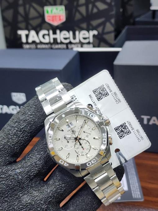 2 TAG Heuer Aquaracer 300M Quartz Chronograph Silver Dial Stainless Steel Men's Watch - Image 1