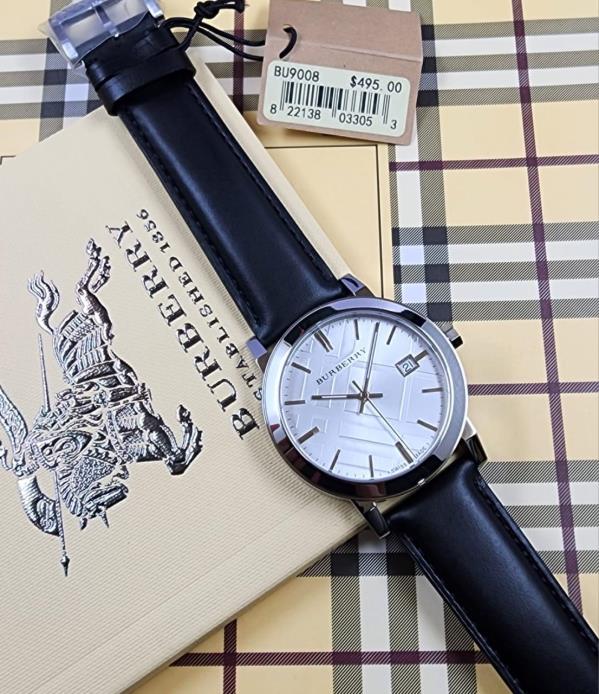 2 Burberry The City Classic Check Silver Dial Watch - Image 1