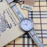 Burberry The Classic Round Multicolor  Leather Strap Watch
