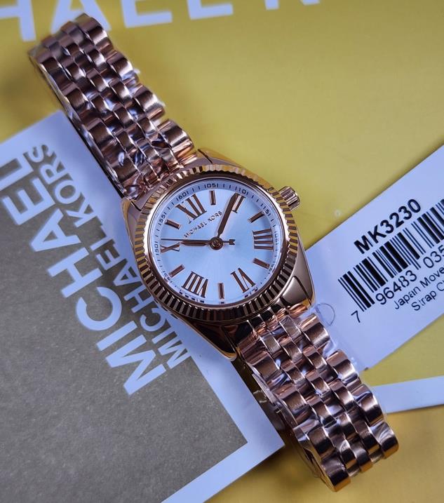21 Michael Kors Mini Lexington Rose Gold-Tone Women's Watch – MK3230 - Image 1