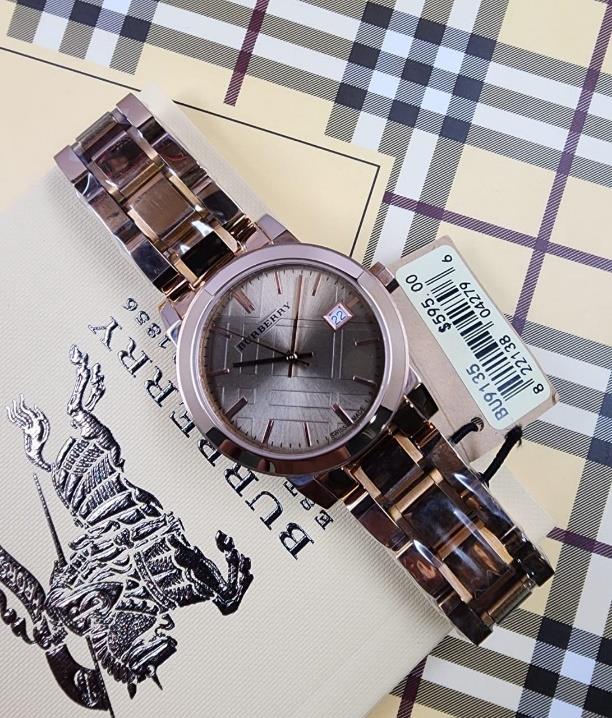 21 Burberry The City Rose Dial Rose Gold-Tone Watch - Image 1