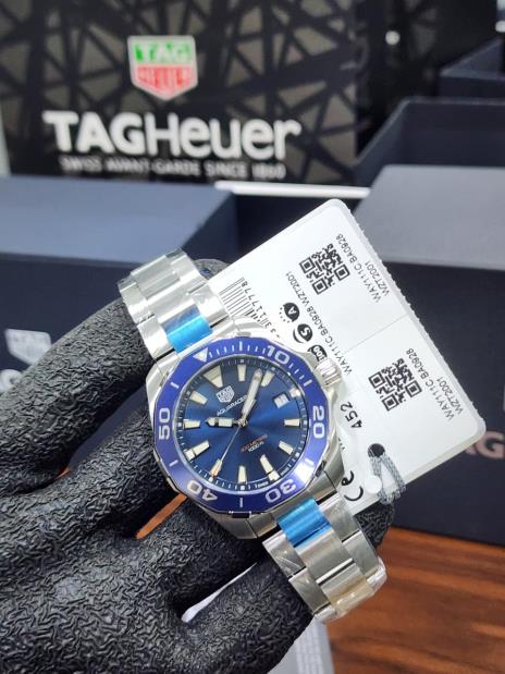 23 TAG Heuer Aquaracer 300M Quartz Blue Dial Stainless Steel Men's Watch - Image 1