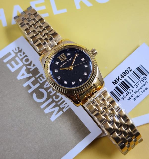 24 Michael Kors Mini Lexington Gold-Tone Black Dial Women's Watch – MK4802 - Image 1