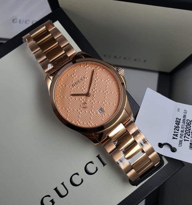28 Gucci G-Timeless Rose Gold Dial Women’s Watch YA126482 - Image 1