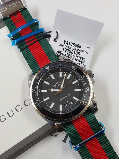 3 Gucci Dive XL Web Strap Men's Watch YA136206 - Image 1