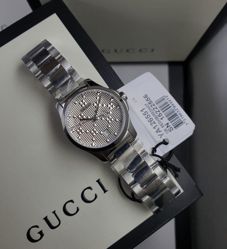 3 Gucci G-Timeless Diamantissima Silver Dial Stainless Steel Women's Watch YA126551 - Image 1