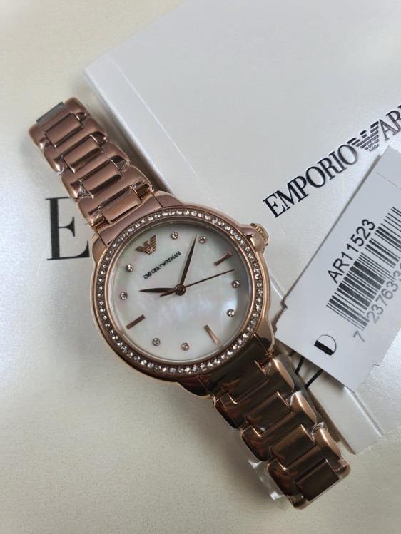 3 Emporio Armani Mia Three-Hand Rose Gold-Tone Stainless Steel Watch - Image 1