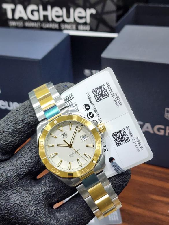 4 TAG Heuer Aquaracer 300M Quartz Silver Dial Two-Tone Steel & Yellow Gold Men's Watch - Image 1