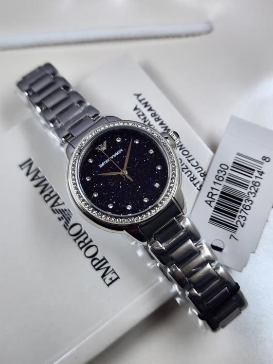 4 Emporio Armani Mia Three-Hand Silver Stainless Steel Watch - Image 1